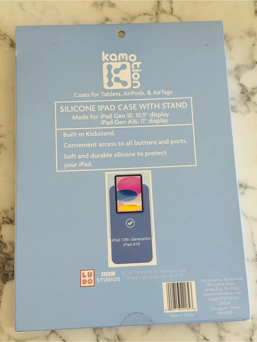 Bluey Light Blue Striped Ipad Gen 10.10.9”/Ipad Gen A16.11” Silicone Case